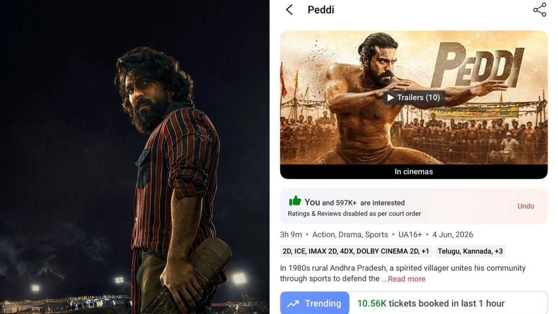 పెద్ది'..సోమవారం ఒక గంటలో 10 వేల టిక్కెట్లు బుక్
