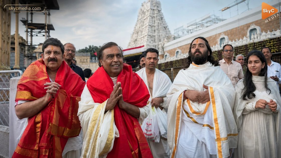తిరుమల శ్రీవారిని దర్శించుకున్న అంబానీ ఫ్యామిలీ ఫోటోలు వైరల్