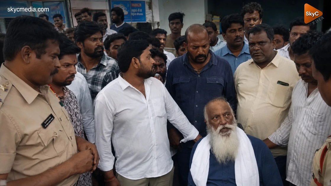 పోలీస్ స్టేషన్ ఎదుట జేసీ ప్రభాకర్ రెడ్డి ధర్నా